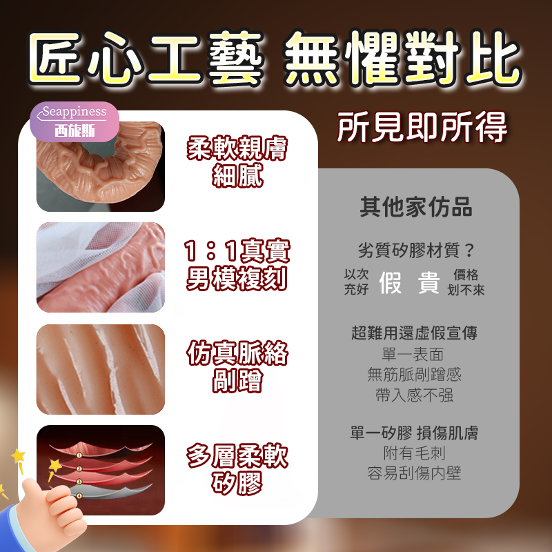 莖爆戰士肉棒 | 3種型號手動陽具 | 逼真青筋剮蹭