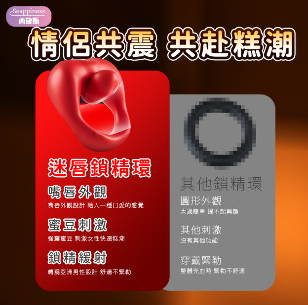迷唇鎖精環 | 遙控器遙控 | 牢固鎖精