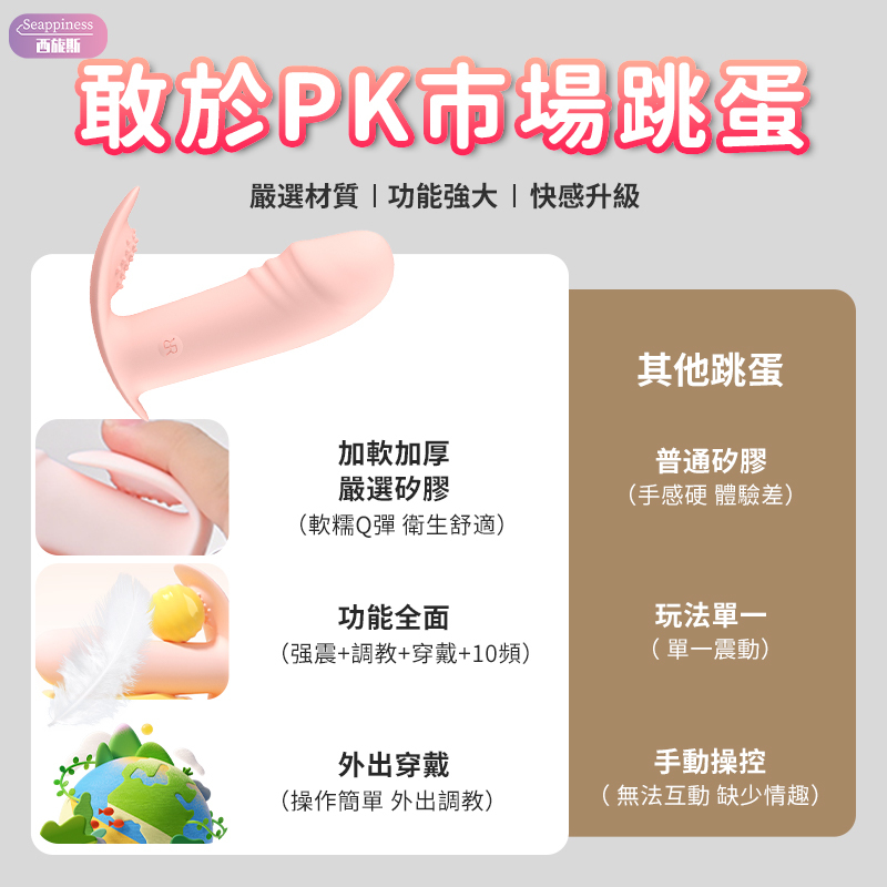 小巧穿戴按摩棒 | 10頻震顫 | 夾擊蜜豆