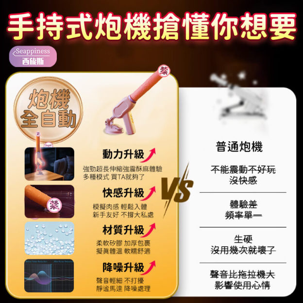 田中手持炮機 | 4速6頻可調式炮機 | 搭配底座使用更佳