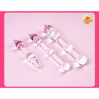 Seappiness 24h出貨 粉貓魔杖-大號-中號-小號 陰肛兩用 撐滿不撐大私處 心動小貓 水晶玻璃肛塞 圓潤光滑 一衝即淨 情趣玩具-Seappiness