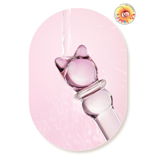 Seappiness 24h出貨 粉貓魔杖-大號-中號-小號 陰肛兩用 撐滿不撐大私處 心動小貓 水晶玻璃肛塞 圓潤光滑 一衝即淨 情趣玩具-Seappiness