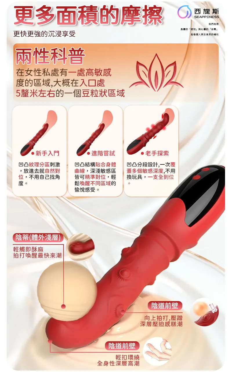 大面積摩擦,享受極緻體驗