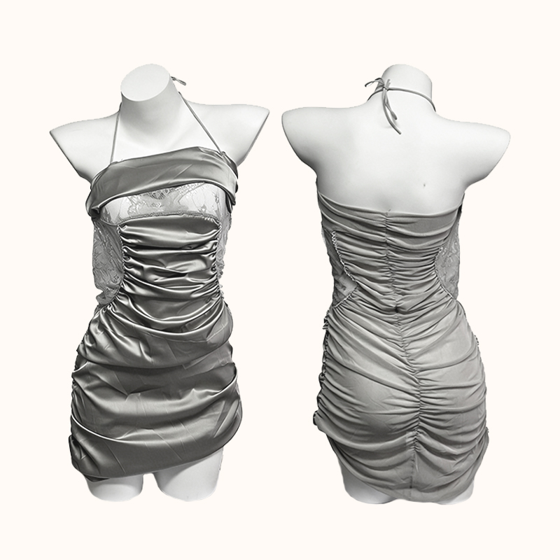 免脫奶蓋連衣裙｜兩側抽繩係帶｜内藏類似覆胸｜性感撩人-Seappiness