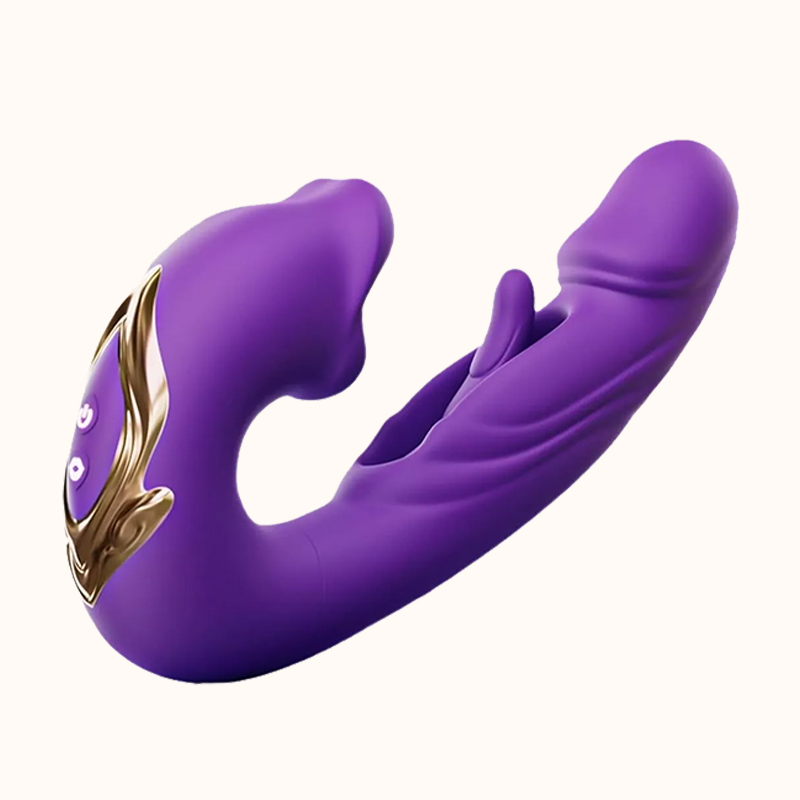 鏤空舌舔拍打按摩棒 | 三重快感電動按摩棒