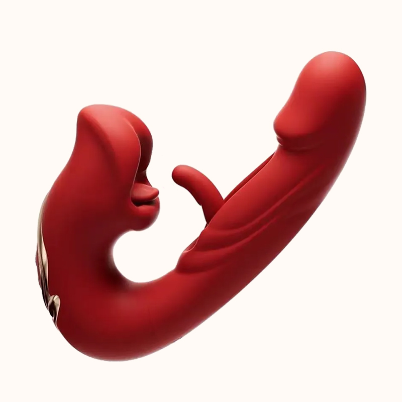 鏤空舌舔拍打按摩棒 | 三重快感電動按摩棒