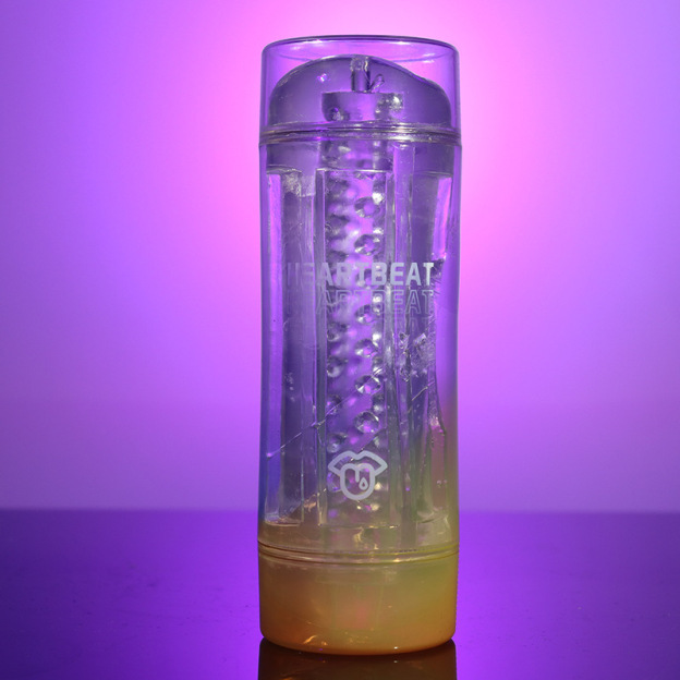 水晶手動飛機杯 | 雙頭設計自慰杯 | 顆粒碰撞夾吸