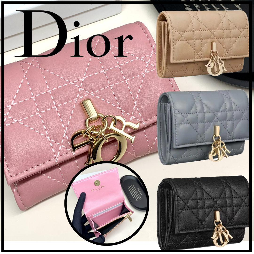 【Dior】 ★送関込★入手困難ミス・ディオール 折り畳み財布 レザー 4色