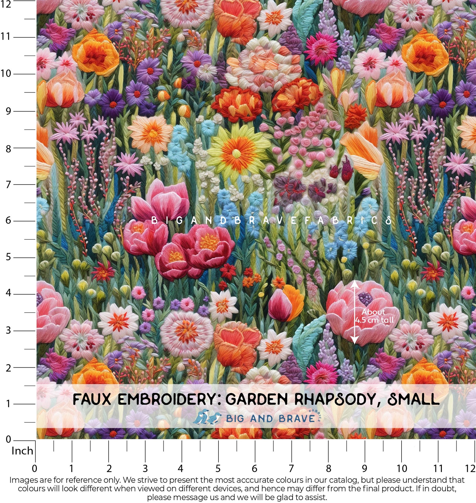 Faux Embroidery, Garden Rhapsody - Small/Mini