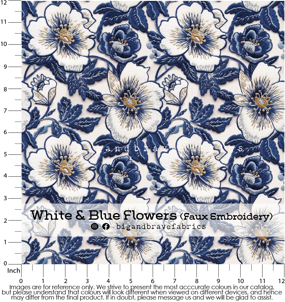 White & Blue Flowers, Reg