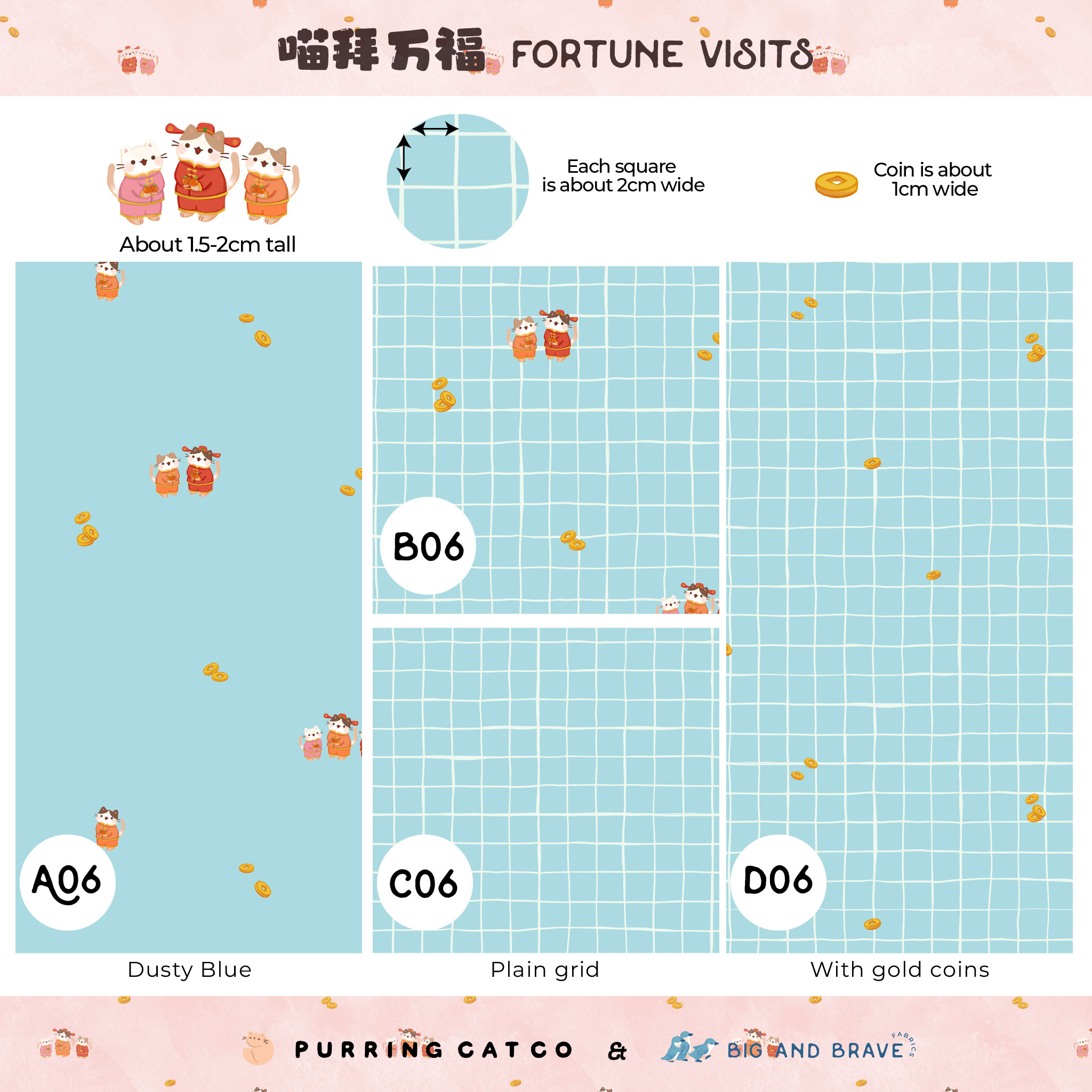 CNY 2026 Fortune Visits - Dusty Blue