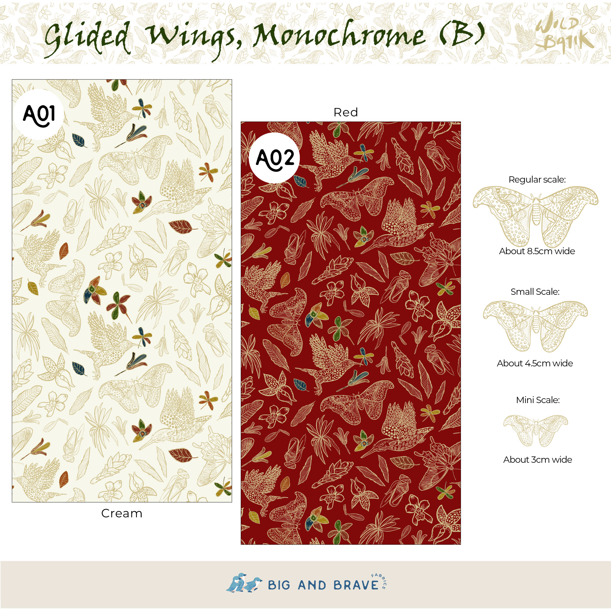 Glided Wings - Monochrome, Classic Colours