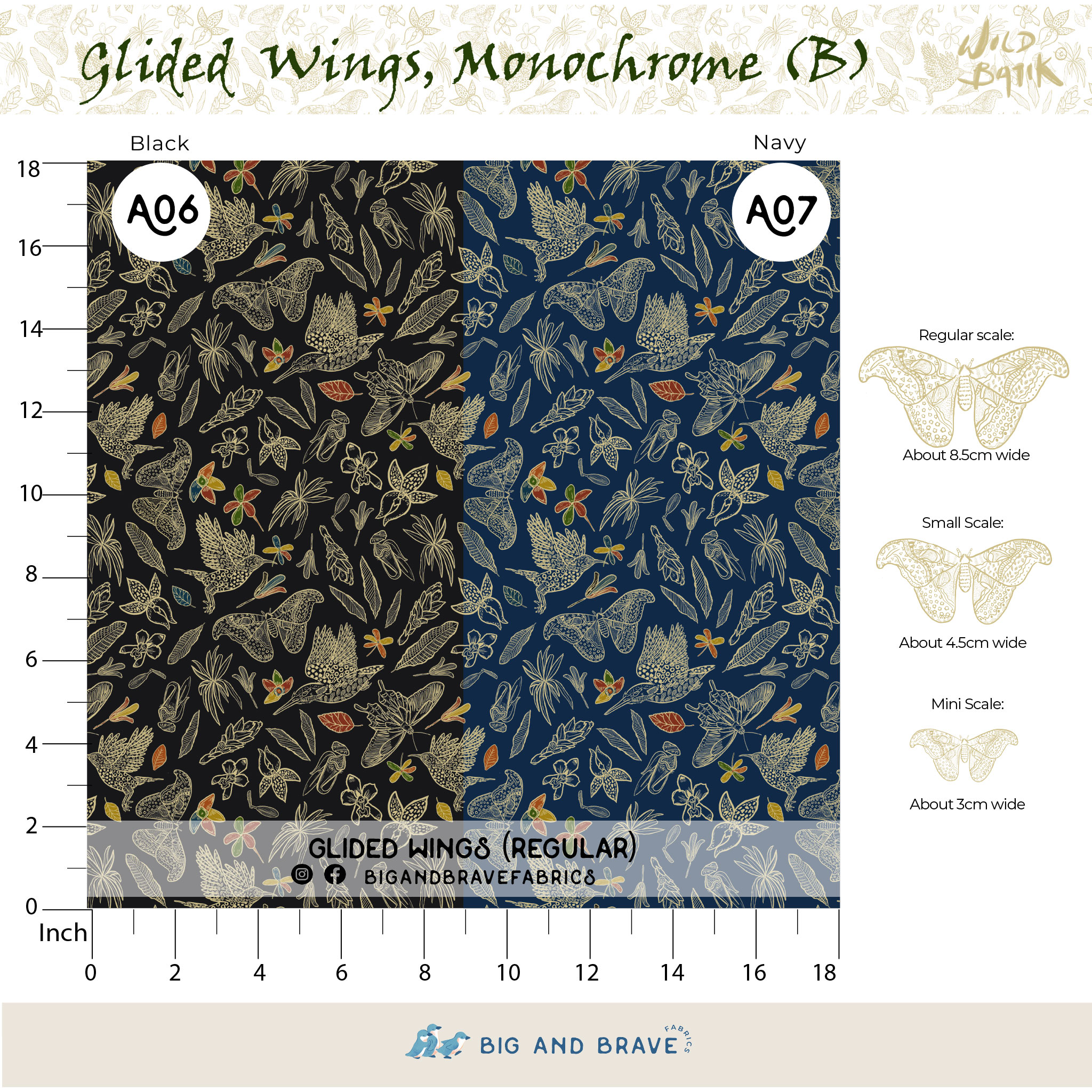 Glided Wings - Monochrome, Classic Colours