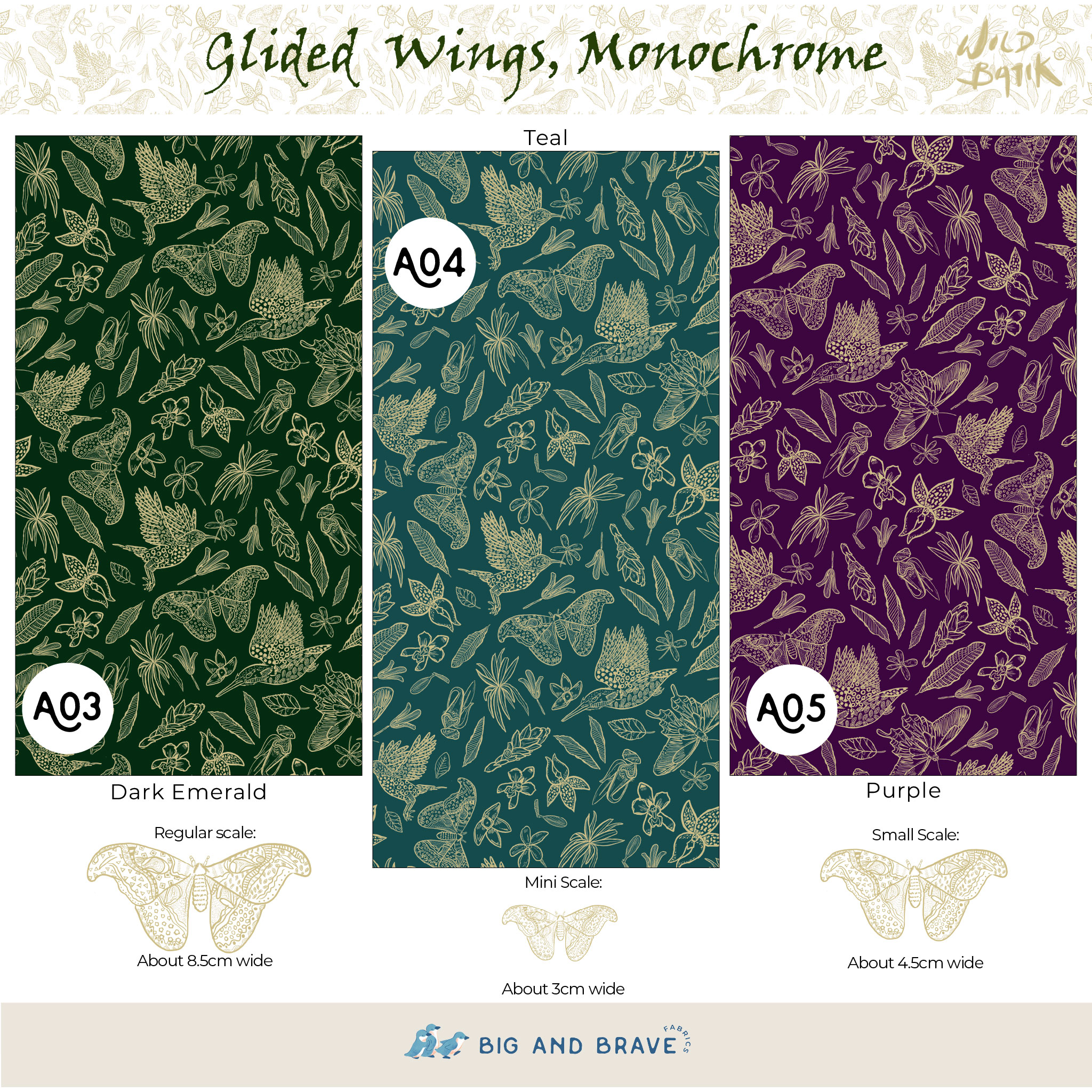 Glided Wings - Monochrome, Classic Colours
