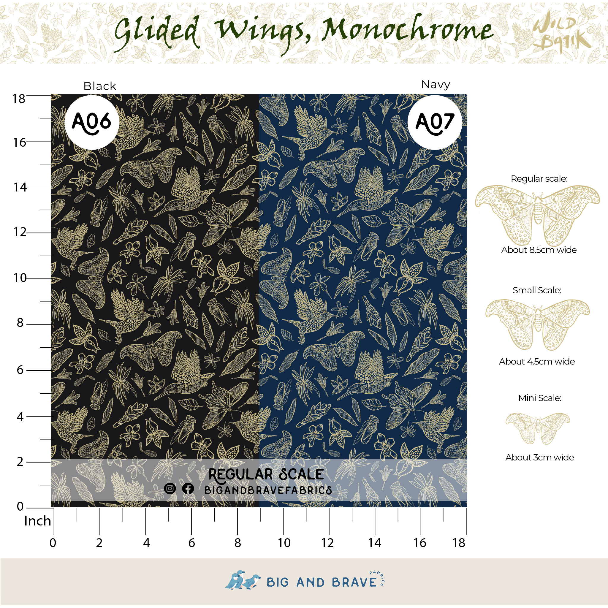 Glided Wings - Monochrome, Classic Colours