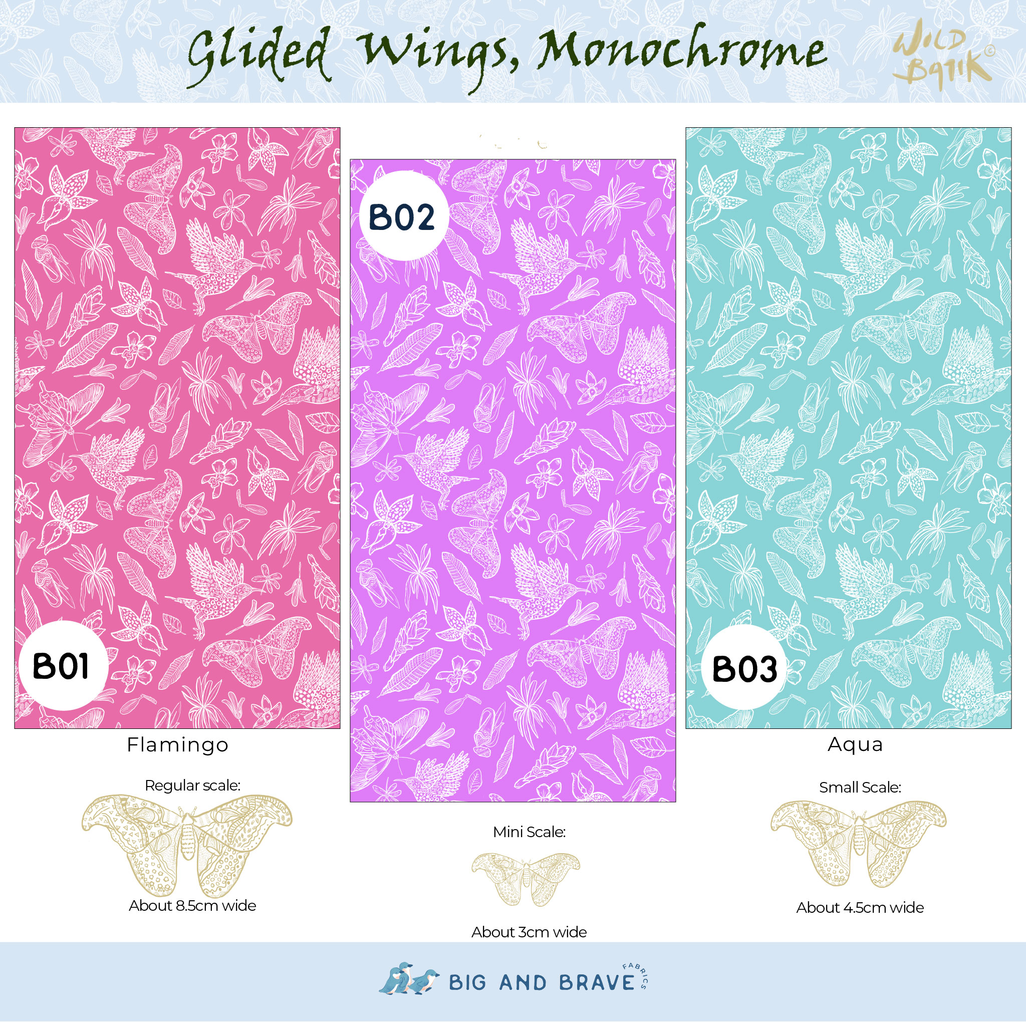 Glided Wings - Monochrome, Pastel Colours