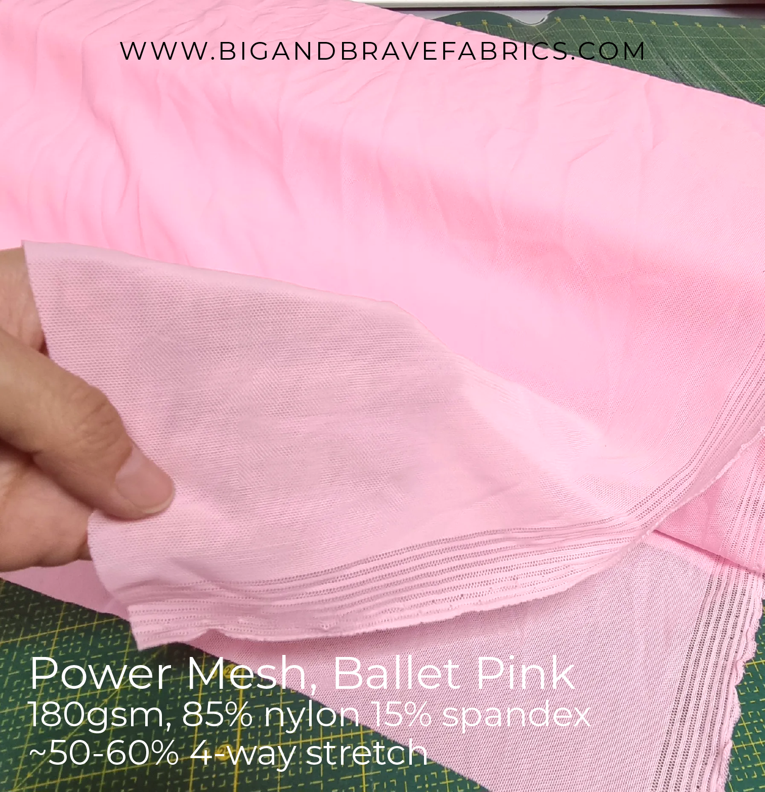 Nylon Power Mesh/Power Net, (180gsm, 65"/66") - Assorted colours (by the yard)