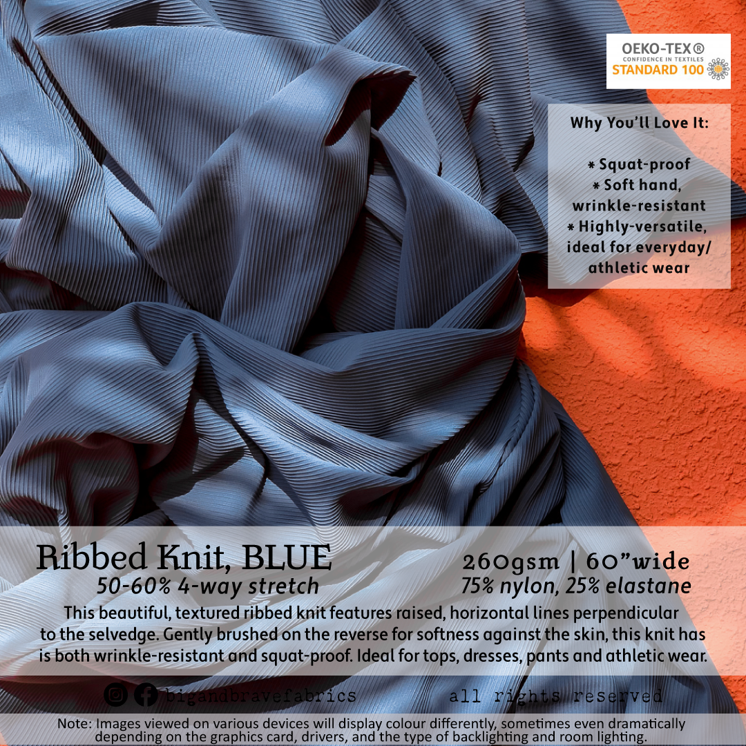 Ribbed Athletic Knit, 60", Assorted Colours