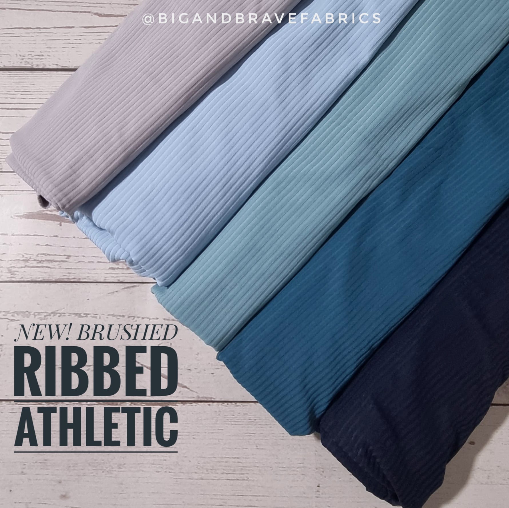 Brushed Ribbed Athletic Jersey (220gsm), sold per half yd