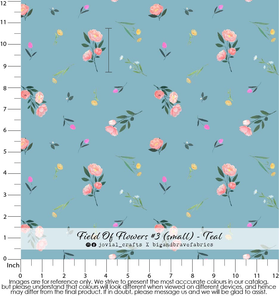 Field Of Flowers #3, Small, Teal