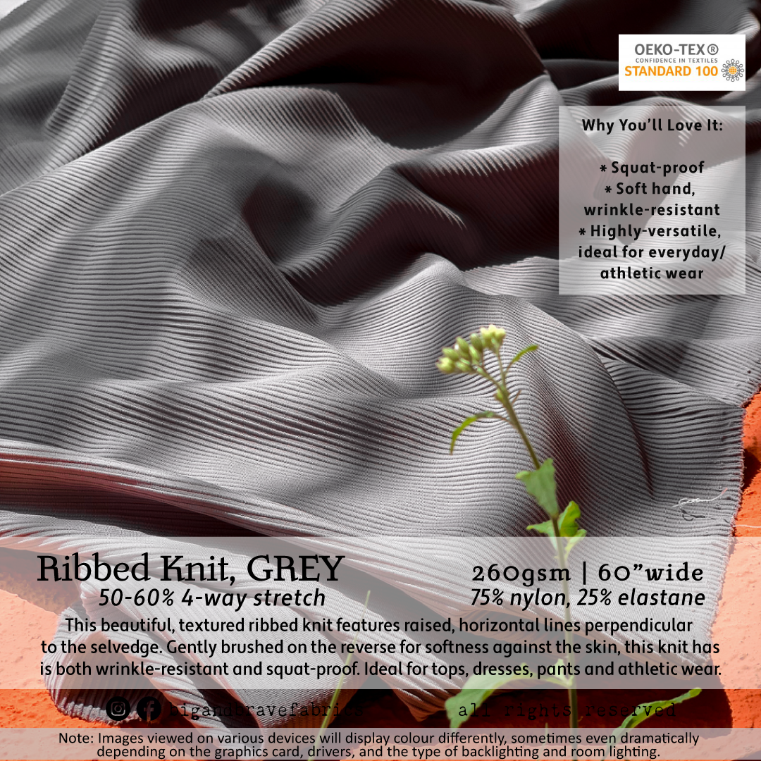 Ribbed Athletic Knit, 60", Assorted Colours