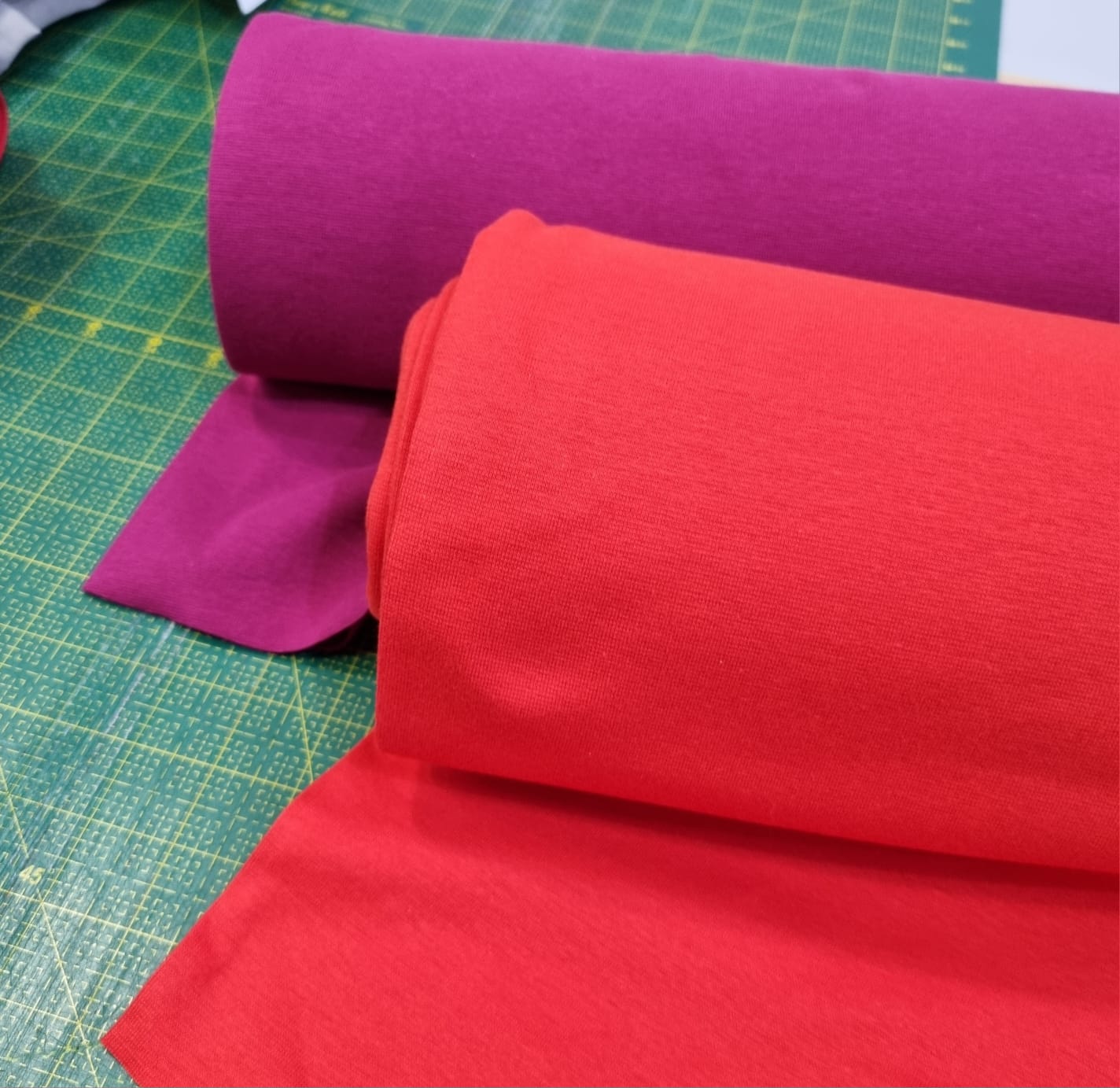 Euro Knit Ribbing, Plum / Red - per half yd