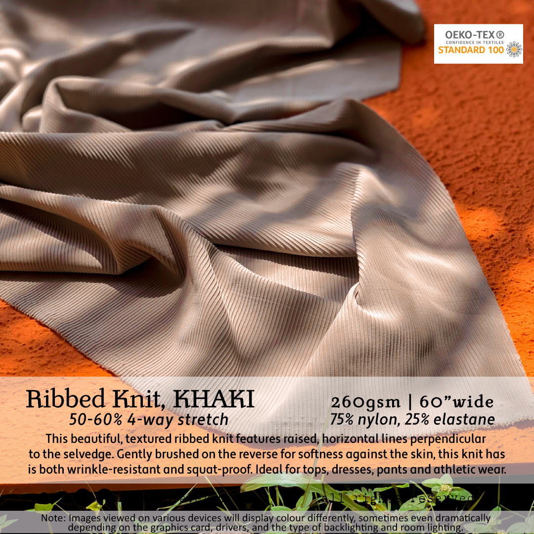 Ribbed Athletic Knit, 60", Assorted Colours