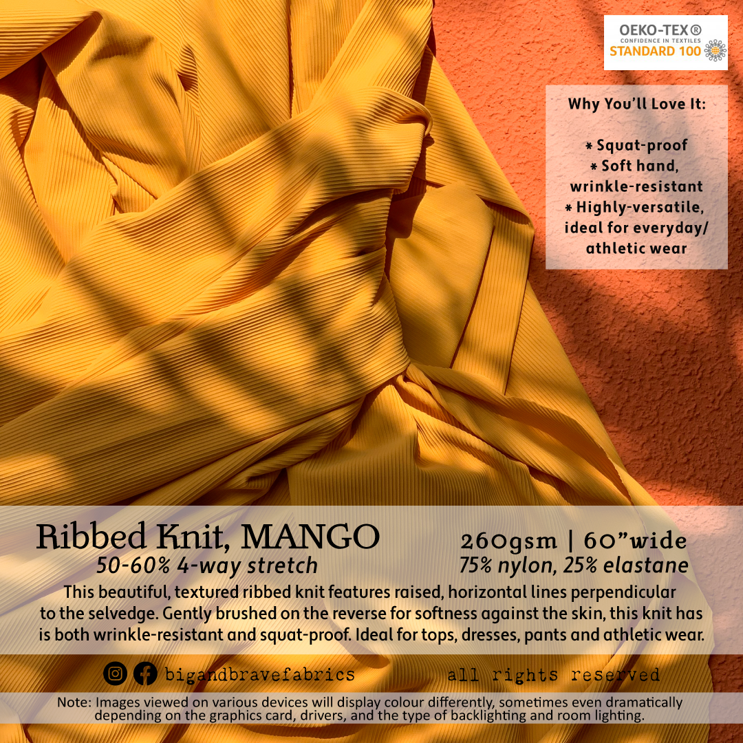 Ribbed Athletic Knit, 60", Assorted Colours