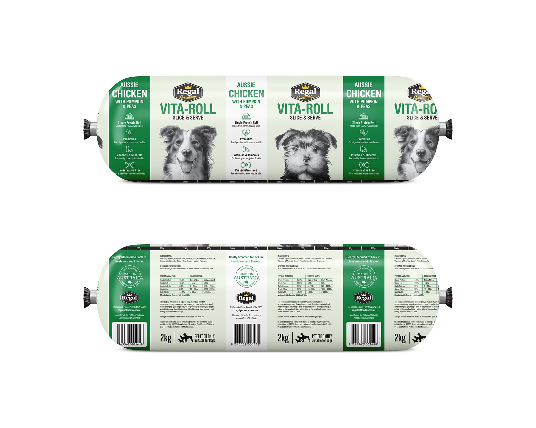 Regal Chicken with Pumpkin & Peas Roll - 2kg