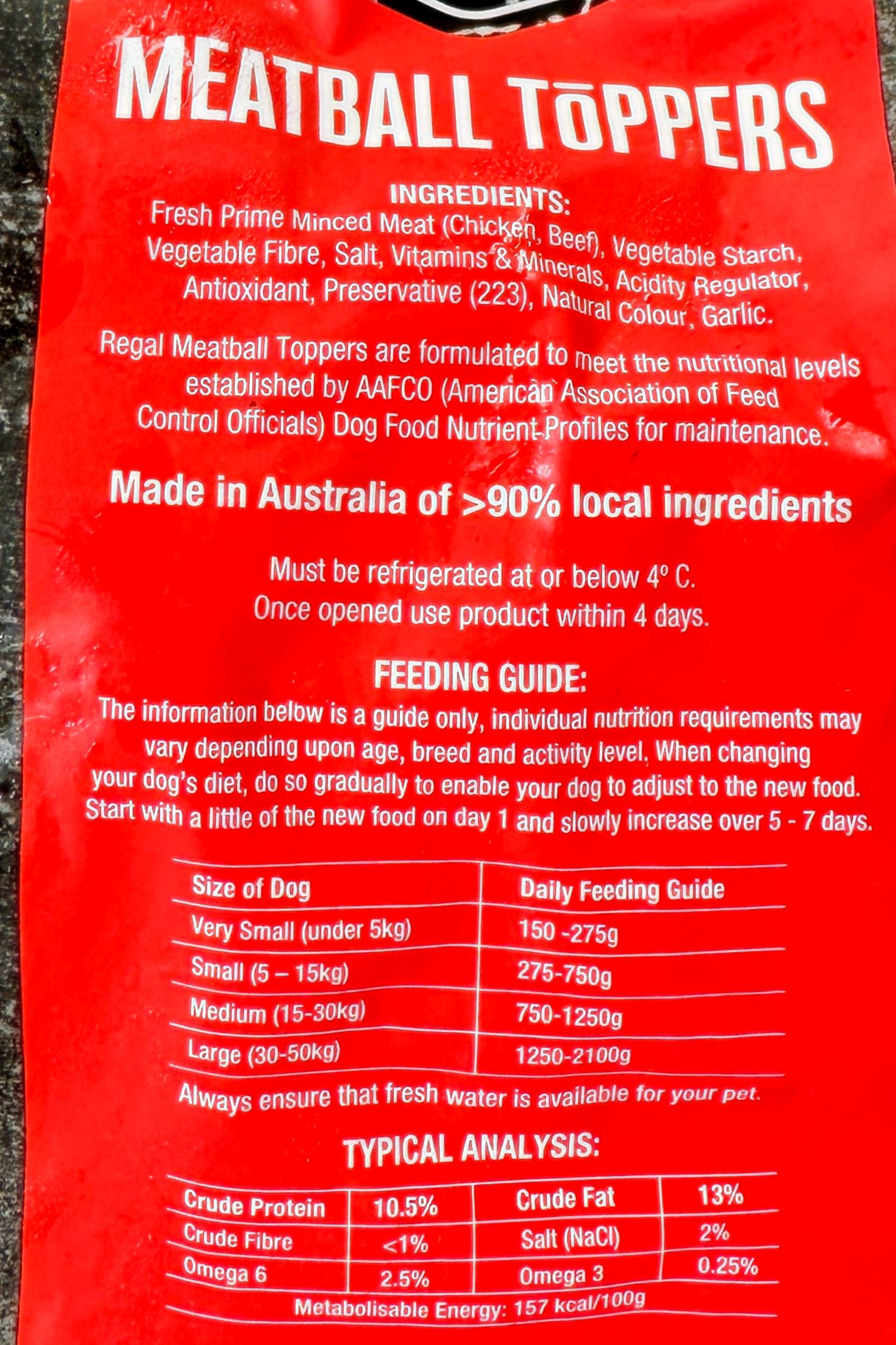 Meatball Toppers - Beef 750g