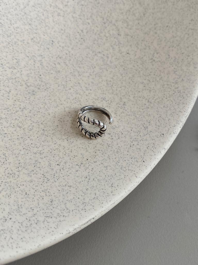 s925 black silver ear cuff ( 1 piece )