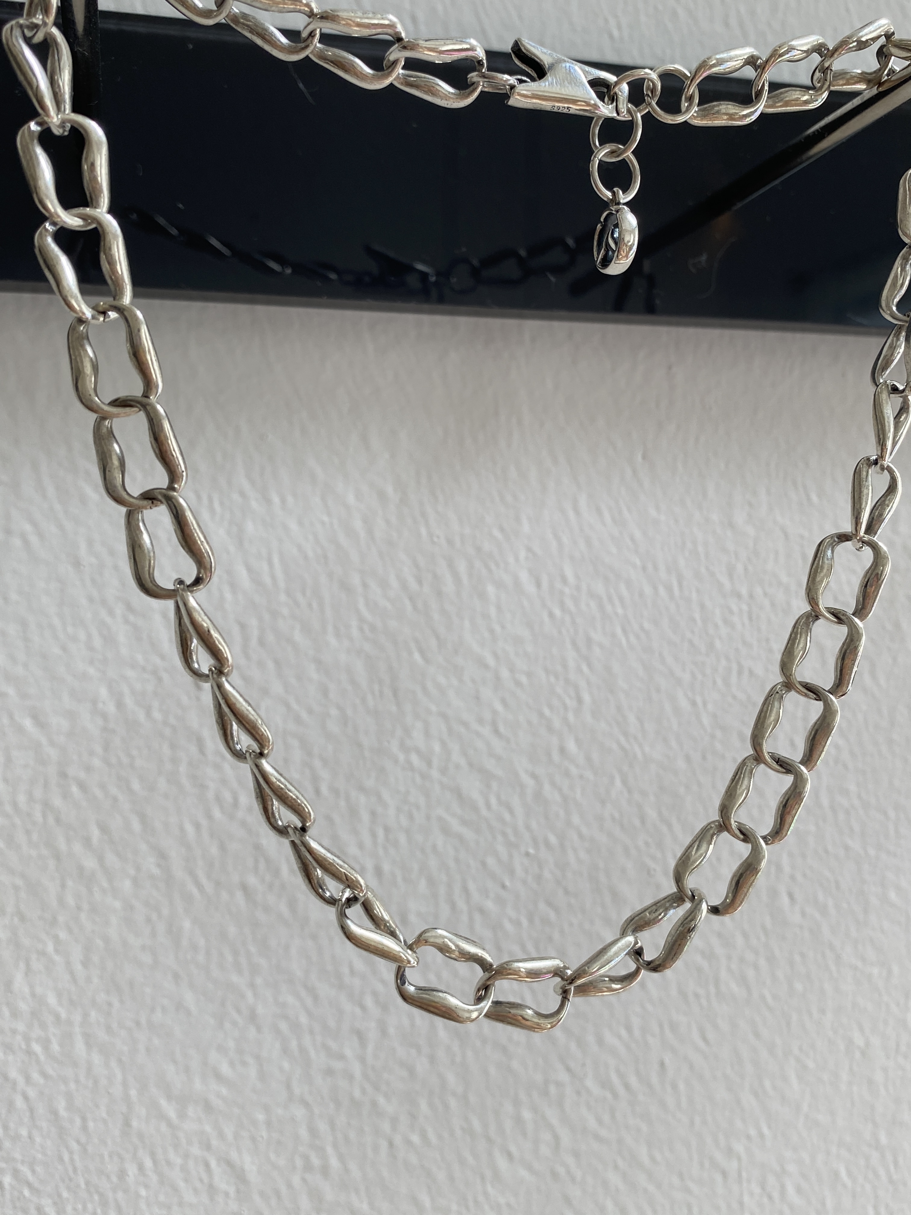 s925 chunky loop chains necklace