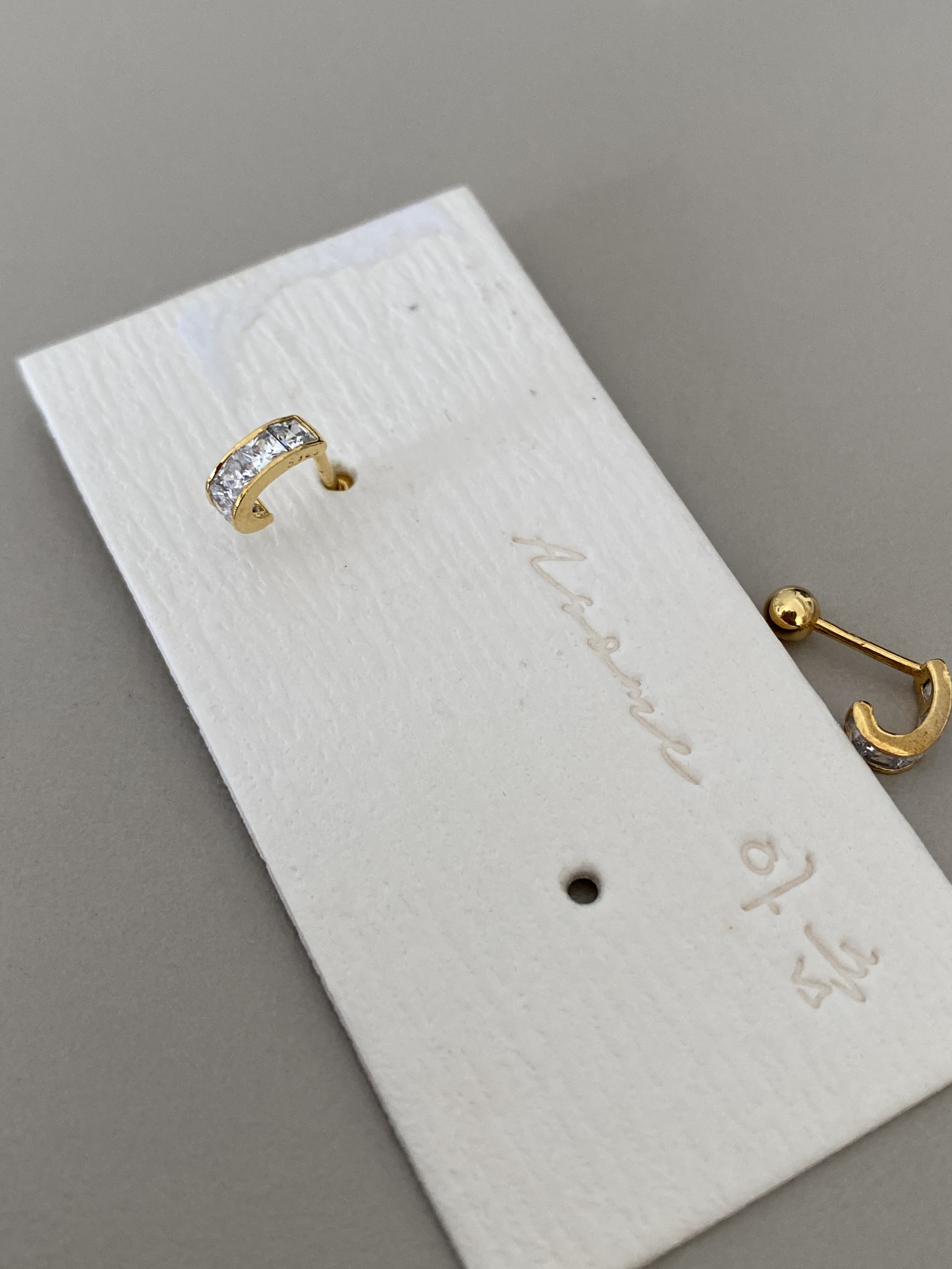 S925 gold, mini hoop full cubic piercing ( 1 piece)