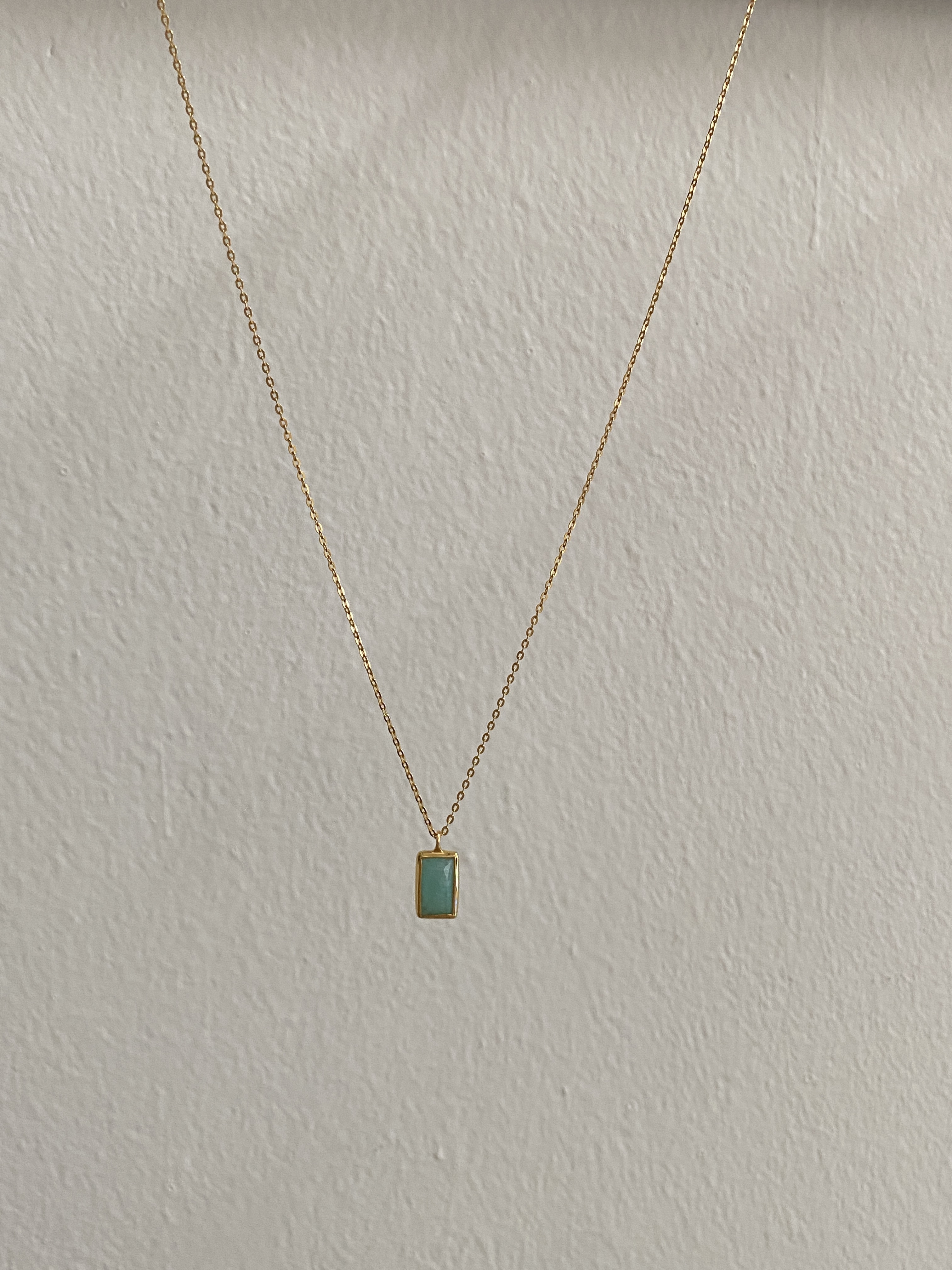 s925 simple Amazonite stone necklace
