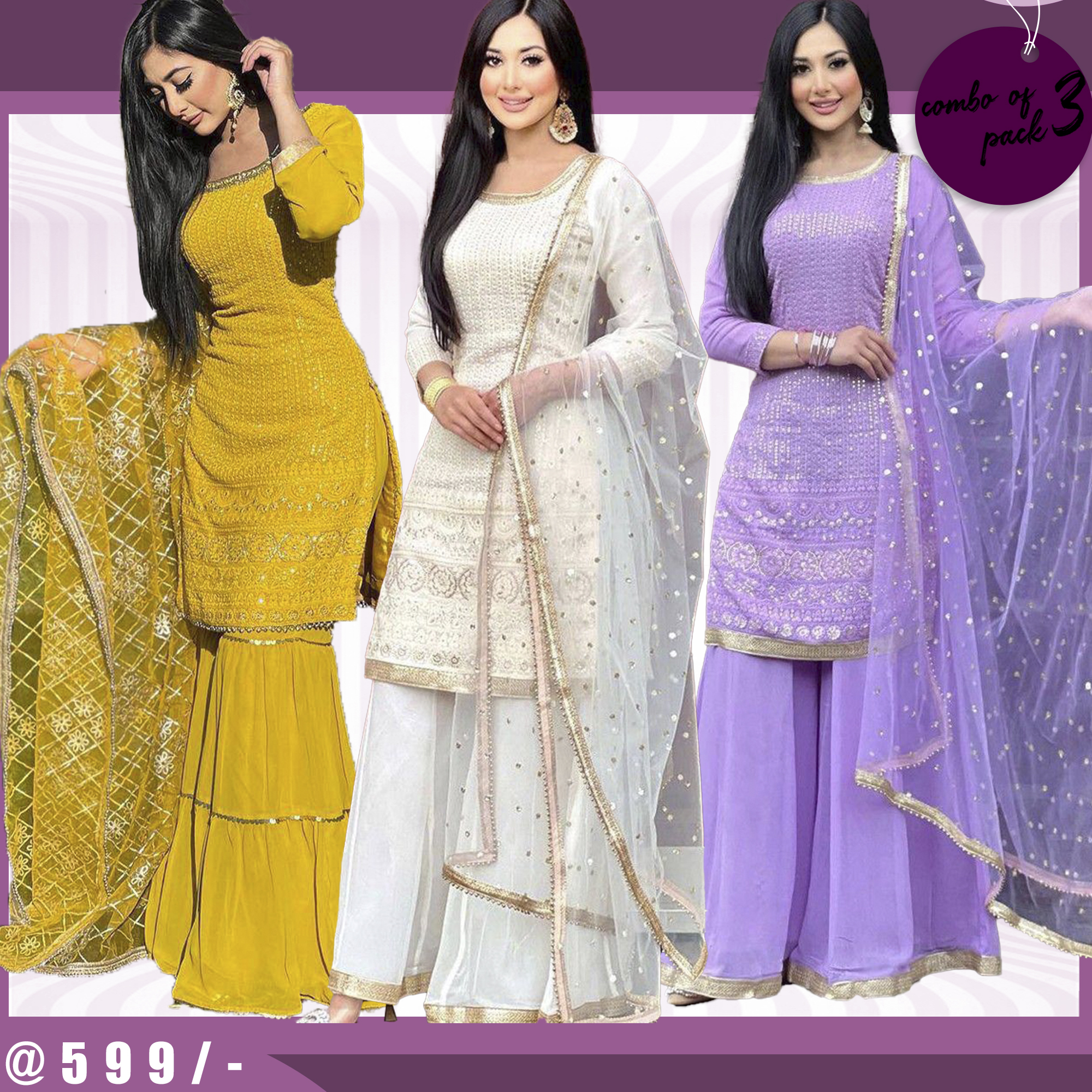Best Selling Combo of 3 Suits Set