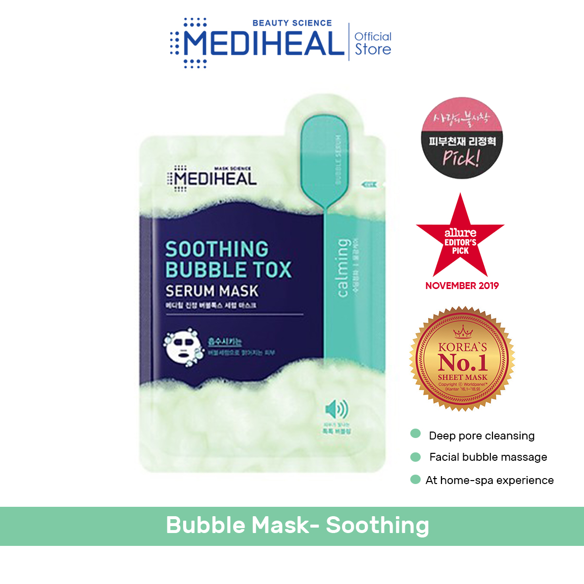 Mediheal Soothing Bubble Tox Serum Mask