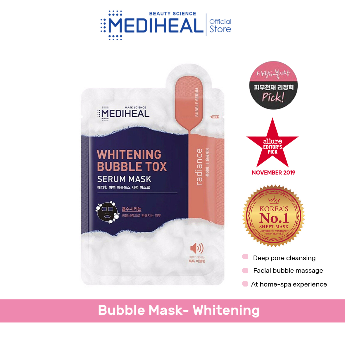 Mediheal Whitening Bubble Tox Serum Mask (10s)