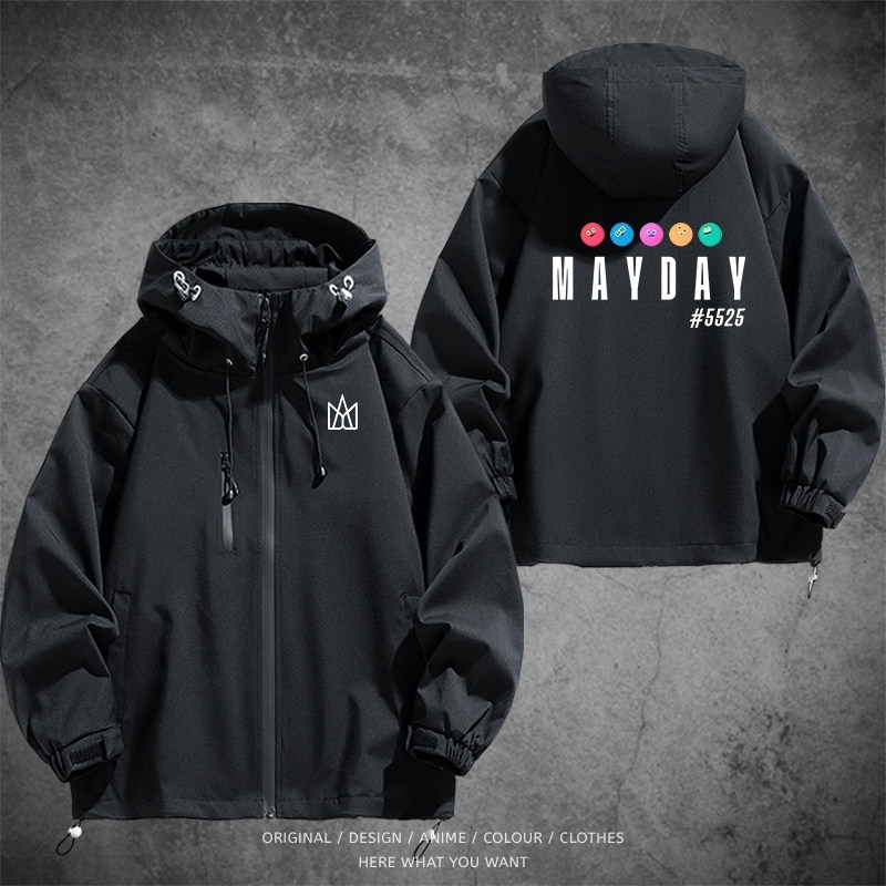 五月天 Mayday 戶外機能防風防水衝鋒衣 黑色