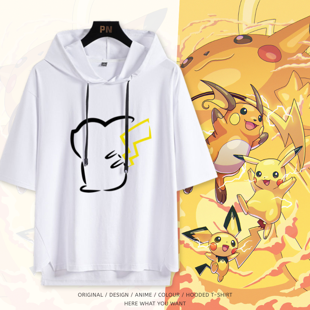 寶可夢新款 親子情侶男女款連帽短袖T恤-ZUIHANG SHOP