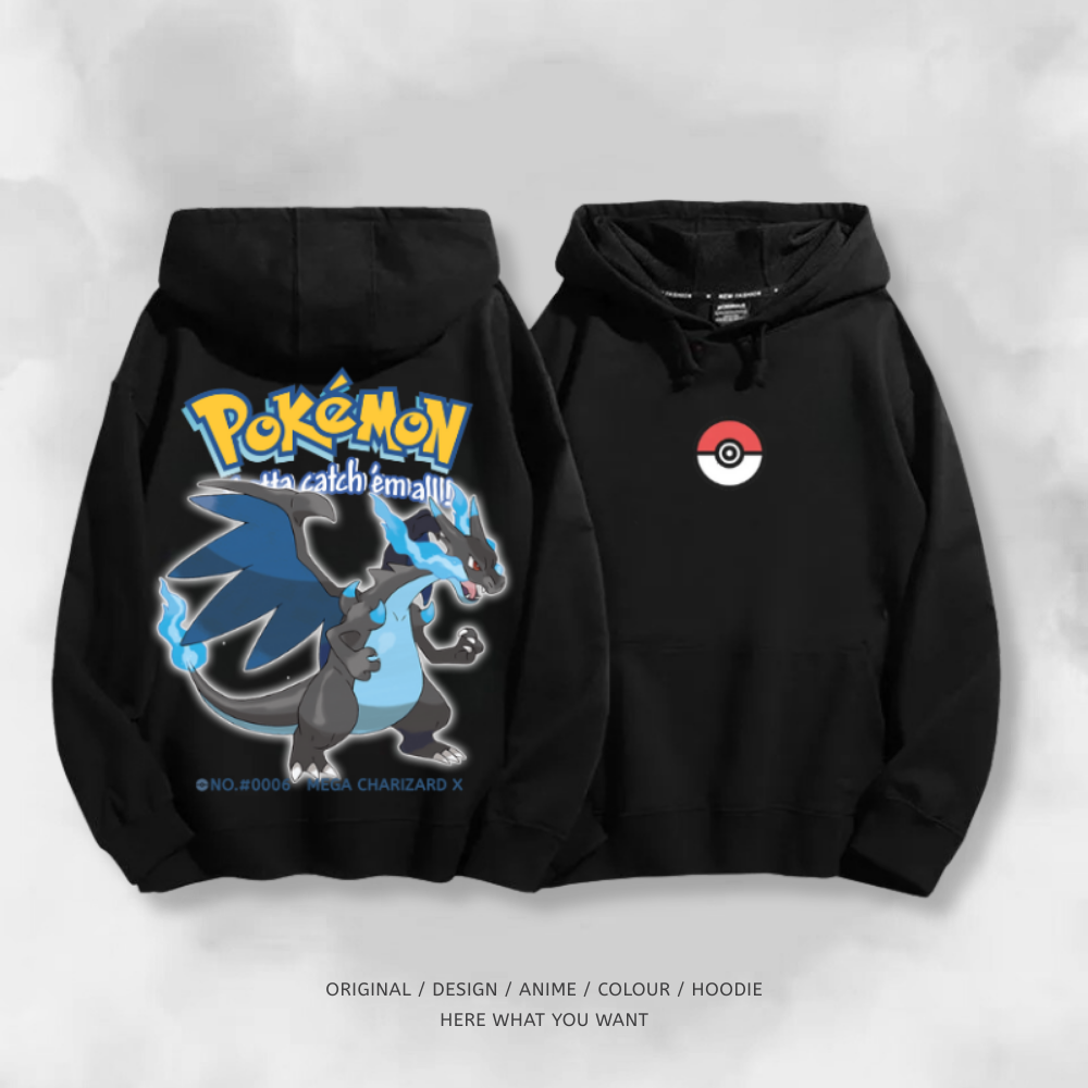 寶可夢 超級進化 2025秋冬新款 親子情侶男女連帽衛衣