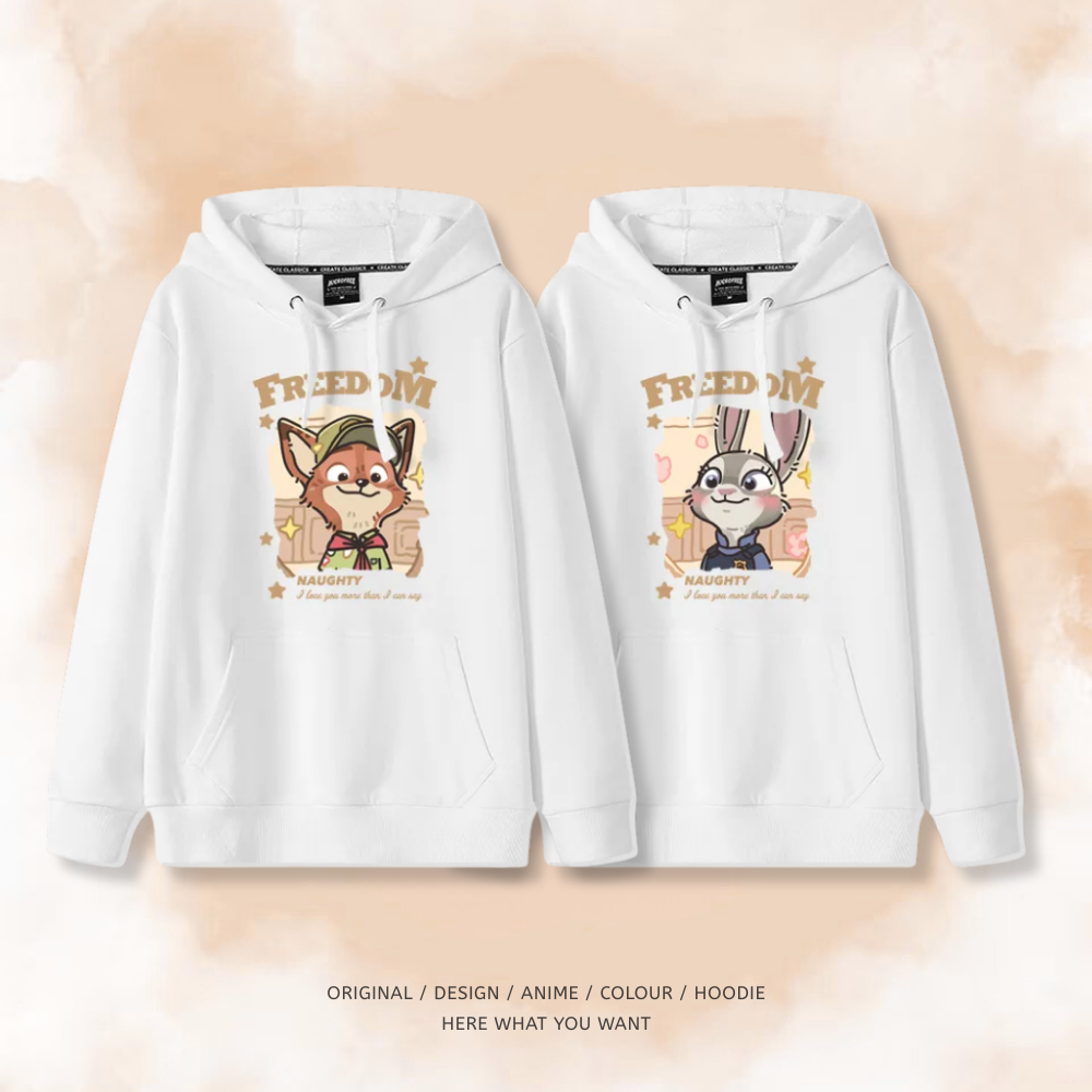 動物方城市 2025秋冬新款 親子情侶裝連帽衛衣