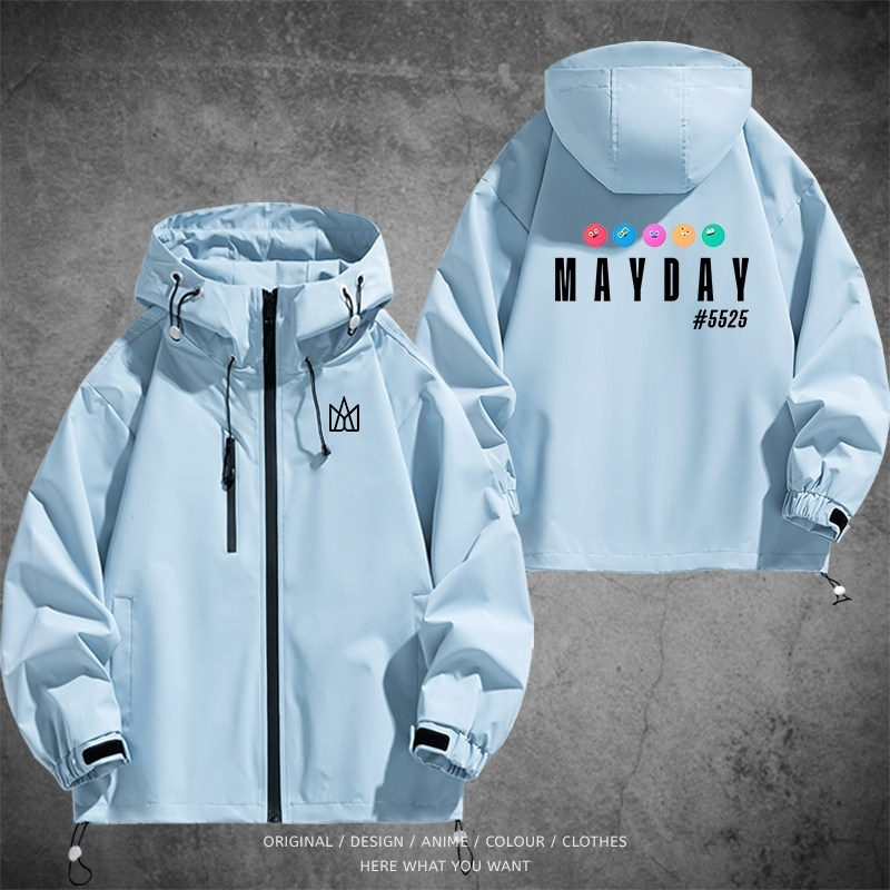 五月天 Mayday 戶外機能防風防水衝鋒衣 藍色