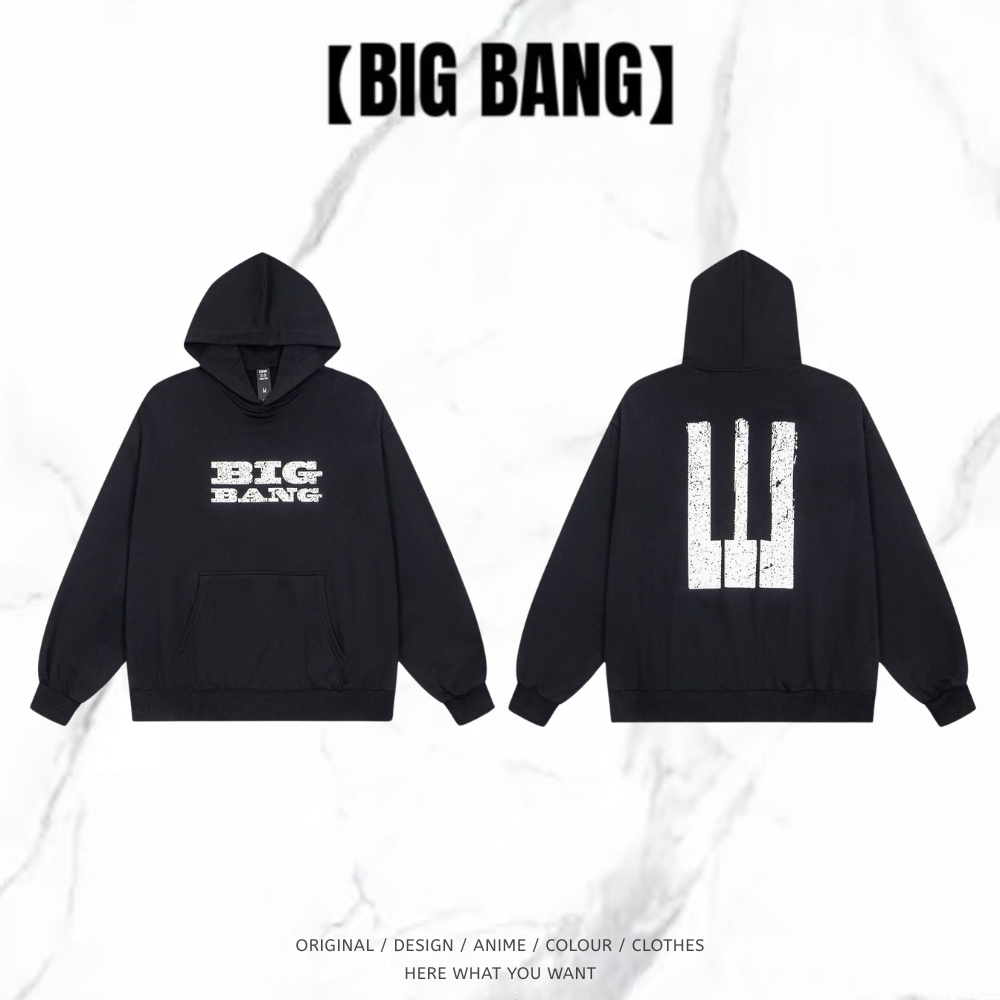 BIGBANG 世巡〈COSMOS〉拉鍊連帽衛衣｜字母印花休閒外套