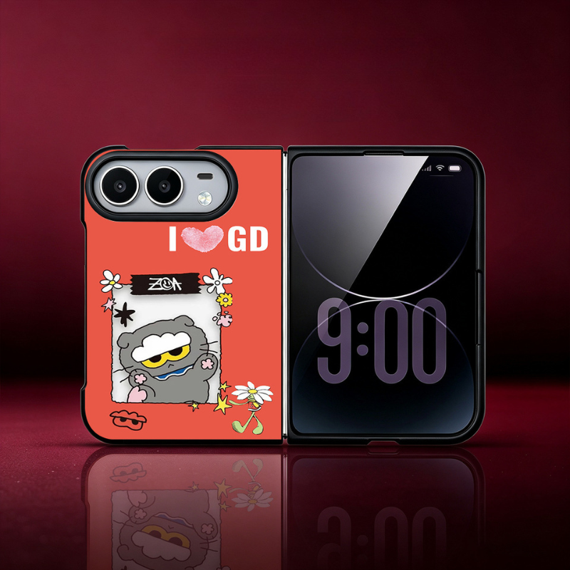iPhone Duo GD 權志龍 ZOA 貓折疊手機殼｜潮流個性手機保護殼