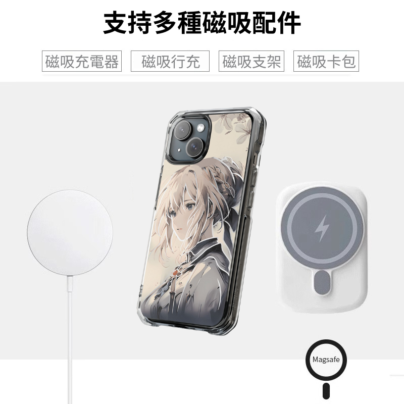 紫羅蘭永恆花園透明磁吸防摔手機殼-ZUIHANG SHOP