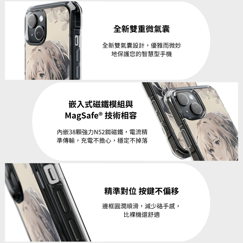 紫羅蘭永恆花園透明磁吸防摔手機殼-ZUIHANG SHOP