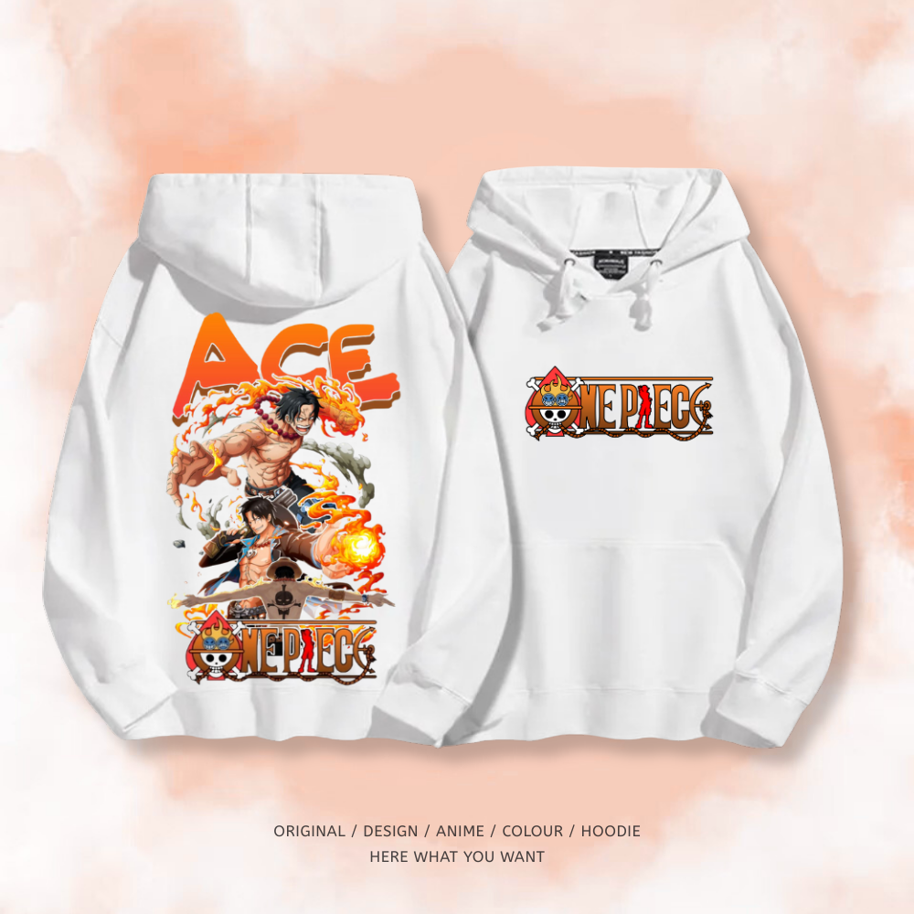 海賊王 火拳艾斯 秋冬新款 親子情侶裝連帽衛衣