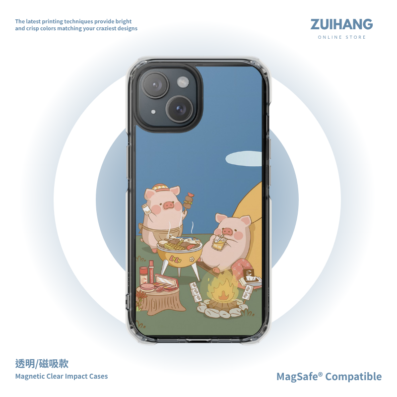 罐頭豬LuLu透明磁吸防摔手機殼-ZUIHANG SHOP