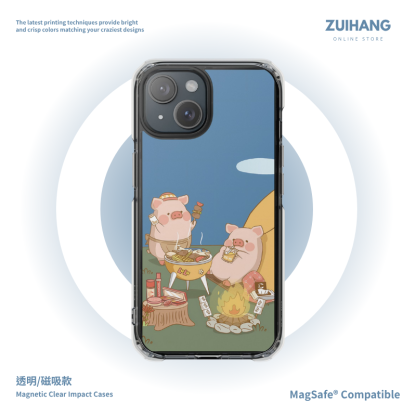 罐頭豬LuLu透明磁吸防摔手機殼-ZUIHANG SHOP