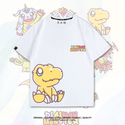 數碼寶貝 2025親子情侶男女同款 印花短袖T恤